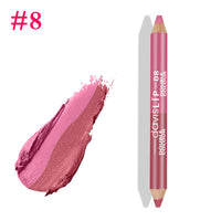 1PC Double Color Waterproof Matte Glitter Lip Liner Lipstick Long Lasting Lip Stain Stick Pencil Makeup Tools 4 Colors