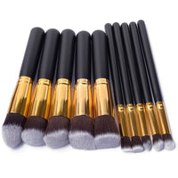 New Arrive 10 pcs Synthetic Kabuki Makeup Brush Set Cosmetics Foundation blending blush makeup tool