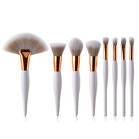 8 pcs/set makeup brush kit soft synthetic head wood handle brushes fan flat brush set for women eyeshadow facial make up