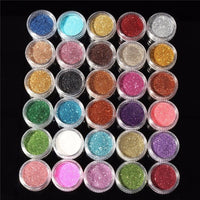 2018 New 30pcs Glitter Eyeshadow Eye Makeup Shimmer Powder Pigment Nail Cosmetic Glitters Mixed Colors