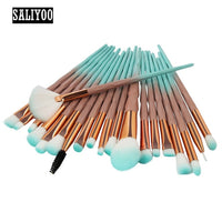 SALIYOO 21pcs Fish Tail Diamond Mermaid Makeup Brushes Set Foundation Powder Eyeshadow Contour Blending Face Cosmetic Brush Tool