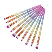 SALIYOO 21pcs Fish Tail Diamond Mermaid Makeup Brushes Set Foundation Powder Eyeshadow Contour Blending Face Cosmetic Brush Tool