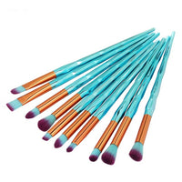 SALIYOO 21pcs Fish Tail Diamond Mermaid Makeup Brushes Set Foundation Powder Eyeshadow Contour Blending Face Cosmetic Brush Tool