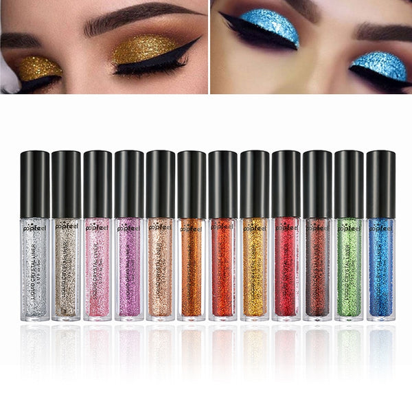 POPFEEL Liquid Diamond Eyeshadow Pearly Metallic Shinning Cream 12 Color Glitter Eye Makeup Lips Eyeliner Pigment Festival TSLM1