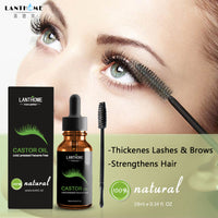Castor Oil Hair Growth Serum for Eyelash Growth Lifting Eyelashes Thick Eyebrow Growth Enhancer Eye Lashes Serum Mascara 10ml