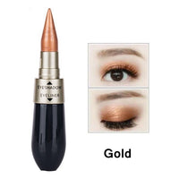 1Pcs Double-end 2-in-1 Pearly Glimmer Waterproof Eyeshadow Black Eye Liner Pen Quick Dry Women Eye Beauty Makeup Accessorices