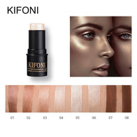KIFONI makup Bronzer&Highlighter Stick 8 Colors 3D Contour Makeup Concealer Pen Face Waterproof Glow Brighten Stick Cosmetic