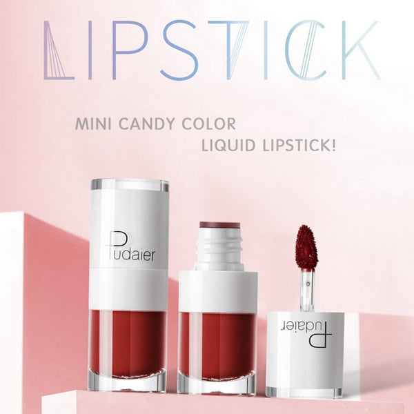 PUDAIER Makeup Lip Gloss Mini Candy Color Waterproof Long Lasting Matte Liquid Lipstick Vivid Colorful Beauty Lip Gloss Beauty