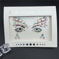 1PC Christmas DIY Eyebrow Face Body Art Adhesive Crystal Glitter Jewels Festival Party Eyes Tattoo Stickers Makeup Xmas Decor