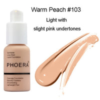 PHOERA Soft Matte Light Cream Long Lasting Liquid Face Foundation Makeup Coverage Foundation Natural Oil Control Maquiagem