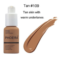 PHOERA Soft Matte Light Cream Long Lasting Liquid Face Foundation Makeup Coverage Foundation Natural Oil Control Maquiagem