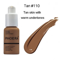 PHOERA Soft Matte Light Cream Long Lasting Liquid Face Foundation Makeup Coverage Foundation Natural Oil Control Maquiagem