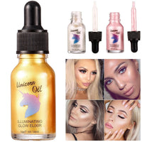 Face Makeup Primer Unicorn Oil Make Up Base Brighten Oil-control Whitening 24K Rose Glod Elixir Facial Illuminating Liquid
