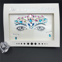 3D Crystal Glitter Jewels Tattoo Sticker Women Fashion Face Body Gems Gypsy Festival Adornment Party Makeup Beauty Stickers