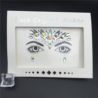 3D Crystal Glitter Jewels Tattoo Sticker Women Fashion Face Body Gems Gypsy Festival Adornment Party Makeup Beauty Stickers