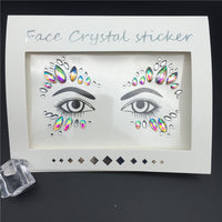 3D Crystal Glitter Jewels Tattoo Sticker Women Fashion Face Body Gems Gypsy Festival Adornment Party Makeup Beauty Stickers