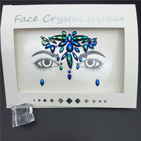 3D Crystal Glitter Jewels Tattoo Sticker Women Fashion Face Body Gems Gypsy Festival Adornment Party Makeup Beauty Stickers