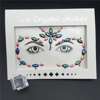 3D Crystal Glitter Jewels Tattoo Sticker Women Fashion Face Body Gems Gypsy Festival Adornment Party Makeup Beauty Stickers