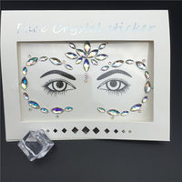 3D Crystal Glitter Jewels Tattoo Sticker Women Fashion Face Body Gems Gypsy Festival Adornment Party Makeup Beauty Stickers