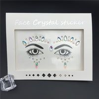 3D Crystal Glitter Jewels Tattoo Sticker Women Fashion Face Body Gems Gypsy Festival Adornment Party Makeup Beauty Stickers
