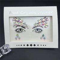 1PC Christmas DIY Eyebrow Face Body Art Adhesive Crystal Glitter Jewels Festival Party Eyes Tattoo Stickers Makeup Xmas Decor