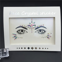 1PC Christmas DIY Eyebrow Face Body Art Adhesive Crystal Glitter Jewels Festival Party Eyes Tattoo Stickers Makeup Xmas Decor