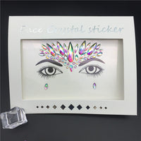 1PC Christmas DIY Eyebrow Face Body Art Adhesive Crystal Glitter Jewels Festival Party Eyes Tattoo Stickers Makeup Xmas Decor