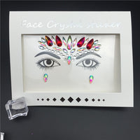1PC Christmas DIY Eyebrow Face Body Art Adhesive Crystal Glitter Jewels Festival Party Eyes Tattoo Stickers Makeup Xmas Decor