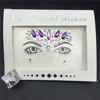 1PC Christmas DIY Eyebrow Face Body Art Adhesive Crystal Glitter Jewels Festival Party Eyes Tattoo Stickers Makeup Xmas Decor