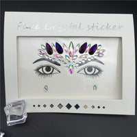 1PC Christmas DIY Eyebrow Face Body Art Adhesive Crystal Glitter Jewels Festival Party Eyes Tattoo Stickers Makeup Xmas Decor