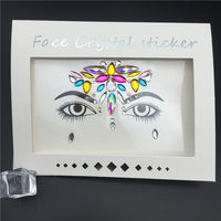 1PC Christmas DIY Eyebrow Face Body Art Adhesive Crystal Glitter Jewels Festival Party Eyes Tattoo Stickers Makeup Xmas Decor