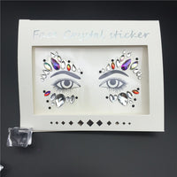 1PC Christmas DIY Eyebrow Face Body Art Adhesive Crystal Glitter Jewels Festival Party Eyes Tattoo Stickers Makeup Xmas Decor
