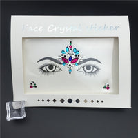 1PC Christmas DIY Eyebrow Face Body Art Adhesive Crystal Glitter Jewels Festival Party Eyes Tattoo Stickers Makeup Xmas Decor