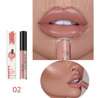 Manooby Nude Glitter Shimmer Lipstick Waterproof Long Lasting Moist Lip Gloss Vivid Colorful Lipgloss Sexy Women Makeup