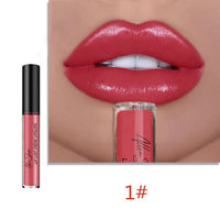 Manooby Nude Glitter Shimmer Lipstick Waterproof Long Lasting Moist Lip Gloss Vivid Colorful Lipgloss Sexy Women Makeup