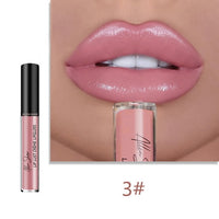 Manooby Nude Glitter Shimmer Lipstick Waterproof Long Lasting Moist Lip Gloss Vivid Colorful Lipgloss Sexy Women Makeup