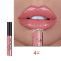 Manooby Nude Glitter Shimmer Lipstick Waterproof Long Lasting Moist Lip Gloss Vivid Colorful Lipgloss Sexy Women Makeup