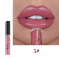 Manooby Nude Glitter Shimmer Lipstick Waterproof Long Lasting Moist Lip Gloss Vivid Colorful Lipgloss Sexy Women Makeup