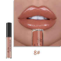 Manooby Nude Glitter Shimmer Lipstick Waterproof Long Lasting Moist Lip Gloss Vivid Colorful Lipgloss Sexy Women Makeup