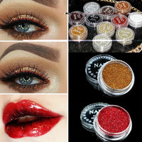 Manooby 24 Colors Eyes Lip Face Makeup Glitter Shimmer Powder Monochrome Eyes Baby Bride Pearl Powder Glitters Shining Makeup