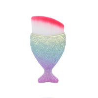 FLD 1Pcs Professional Mermaid Shape Makeup Brush  Foundation Cosmetic Fish Brush Makeup Tools 4 ColorsPowder Face Brush