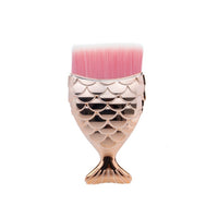 FLD 1Pcs Professional Mermaid Shape Makeup Brush  Foundation Cosmetic Fish Brush Makeup Tools 4 ColorsPowder Face Brush
