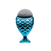 FLD 1Pcs Professional Mermaid Shape Makeup Brush  Foundation Cosmetic Fish Brush Makeup Tools 4 ColorsPowder Face Brush