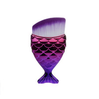 FLD 1Pcs Professional Mermaid Shape Makeup Brush  Foundation Cosmetic Fish Brush Makeup Tools 4 ColorsPowder Face Brush