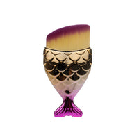 FLD 1Pcs Professional Mermaid Shape Makeup Brush  Foundation Cosmetic Fish Brush Makeup Tools 4 ColorsPowder Face Brush