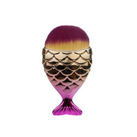 FLD 1Pcs Professional Mermaid Shape Makeup Brush  Foundation Cosmetic Fish Brush Makeup Tools 4 ColorsPowder Face Brush