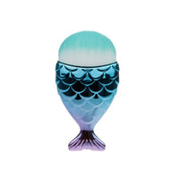 FLD 1Pcs Professional Mermaid Shape Makeup Brush  Foundation Cosmetic Fish Brush Makeup Tools 4 ColorsPowder Face Brush