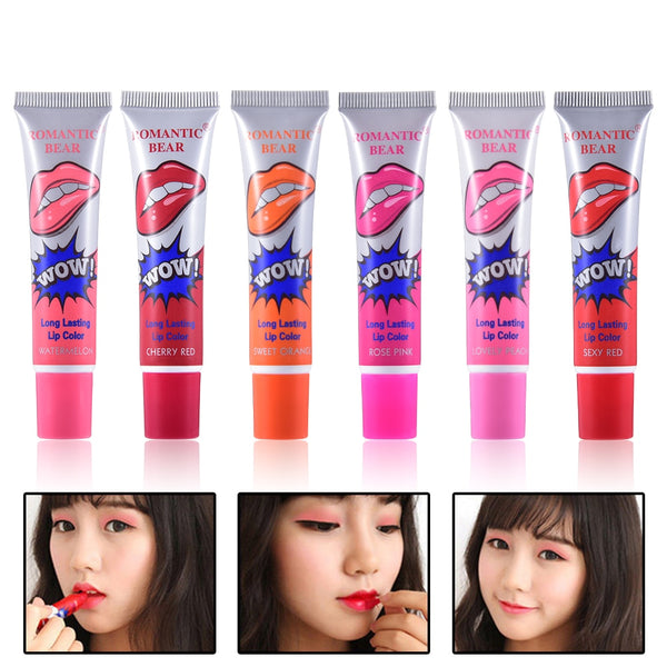 Romantic Bear Hot Selling Waterproof Lipstick Famous Brand Beauty Red Wow Makeup Matte Lip Gloss Impermeavel lip gloss Cosmetics