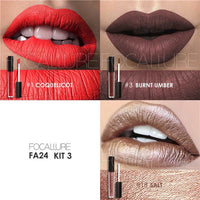 FOCALLURE Matte Velvet Lipstick Waterproof Moisturizer Smooth Lip Stick Long-lasting Lip Tint Cosmetic Beauty Makeup