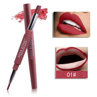 Manooby Matte Lip Stick Pencil  Batom Mate Sexy Red Lips Tint Contour Makeup Lasting Rouge Lipstick 2 In 1 Waterproof Lipliner